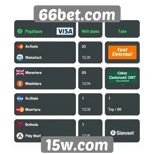 Métodos de pagamento disponíveis no 66bet.com